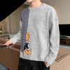 Zongke Cartoon Cat Knit Sweater Men Korean Mens Clothes Pullover Men Sweaters Pullover Winter Sweater 2021 New Arrivals M-3XL